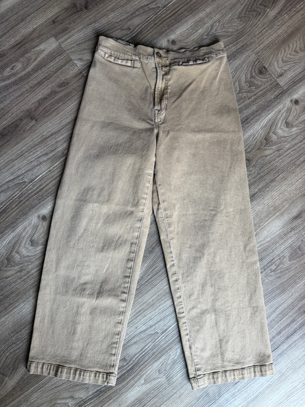Madewell Emmett Wide Leg Crop Pants - Beige/Tank Size: 28